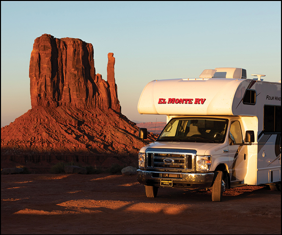 caravan in the usa desert